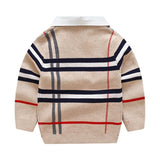 Boys plaid jacquard sweater - Almoni Express