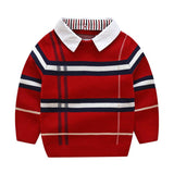 Boys plaid jacquard sweater - Almoni Express