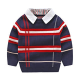 Boys plaid jacquard sweater - Almoni Express