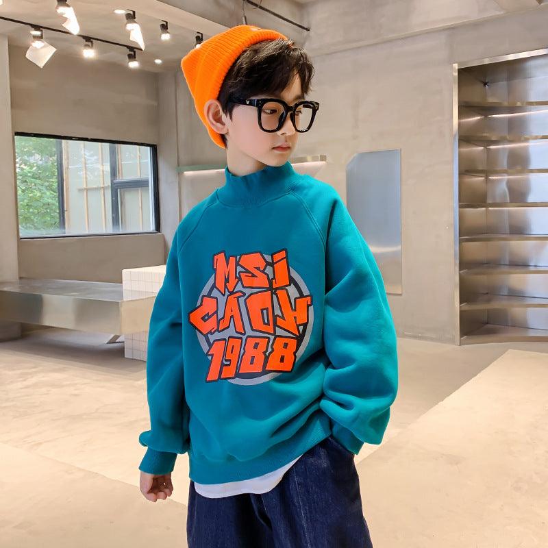 Boys Plus Fleece Sweater Autumn And Winter Clothes - Almoni Express