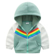 Boys Print Rainbow Zipper Hoodie Sweatshirt - Almoni Express