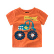 Boys Print Round Neck Short Sleeve T-shirt - Almoni Express