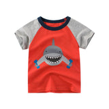 Boys Print Round Neck Short Sleeve T-shirt - Almoni Express