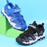 Boys Sandals Baotou Summer Soft Sole Black Children's Beach Shoes Boys Sandals Non-slip - Almoni Express