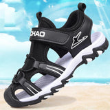 Boys Sandals Baotou Summer Soft Sole Black Children's Beach Shoes Boys Sandals Non-slip - Almoni Express