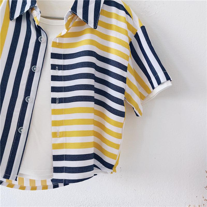 Boys' Summer Children'S Short-Sleeved Shirts And Children'S Tops - Almoni Express