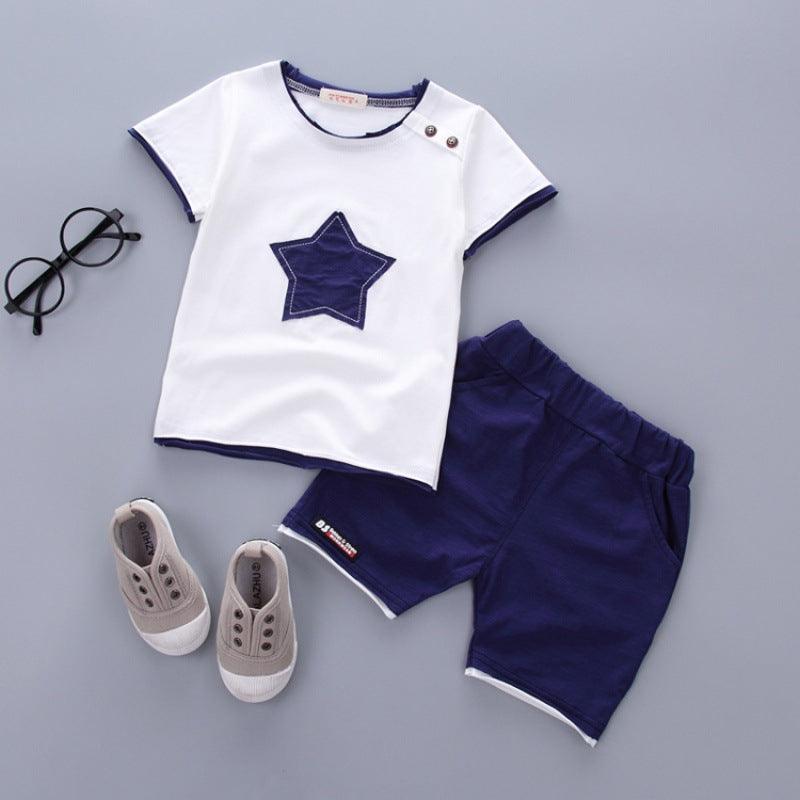 Boys' Summer Short-sleeved Suit Baby Clothes For Months - Almoni Express