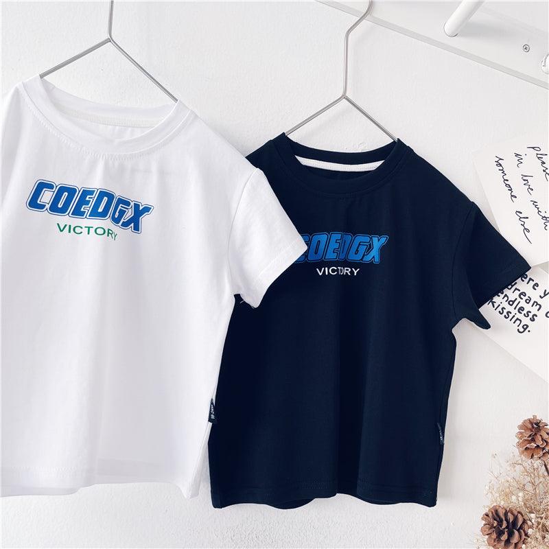 Boys Summer T-shirt, Kids Short-sleeved BabyTtrendy Top - Almoni Express