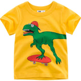 Brand children's clothing wholesale factory direct summer children's short-sleeved T-shirt baby clothes dinosaur pattern - Almoni Express