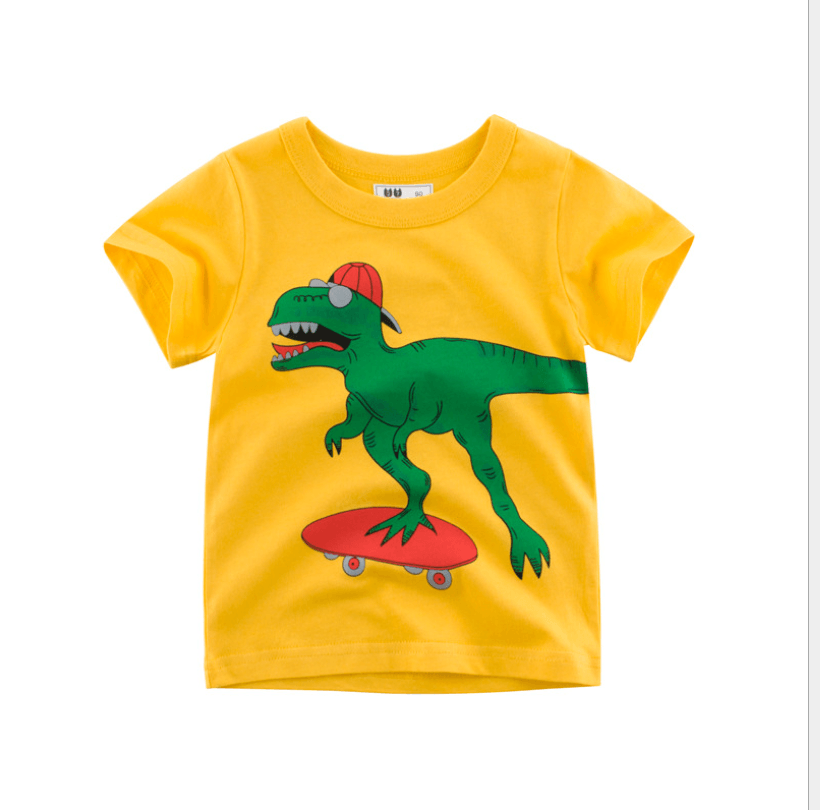 Brand children's clothing wholesale factory direct summer children's short-sleeved T-shirt baby clothes dinosaur pattern - Almoni Express