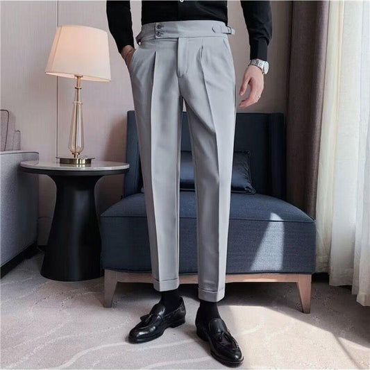 British Style Business Formal Wear Suit Pants Men - Almoni Express