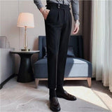 British Style Business Formal Wear Suit Pants Men - Almoni Express