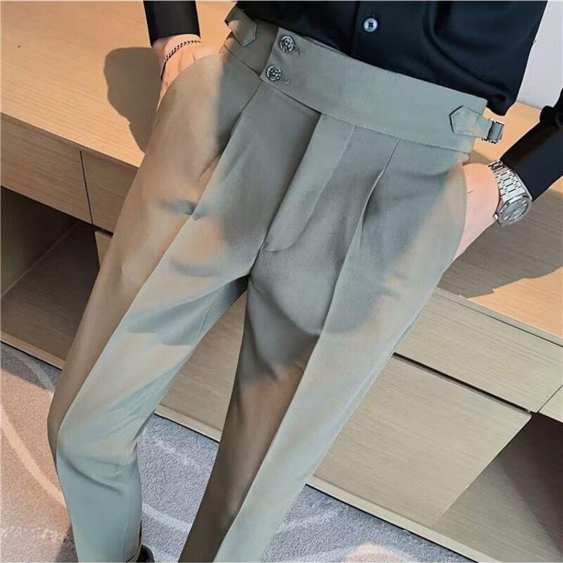 British Style Business Formal Wear Suit Pants Men - Almoni Express