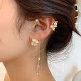 Butterfly Tassel Ear Clip Long Female Non-piercing Earrings - AL MONI EXPRESS