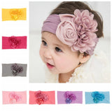 Satin Cloth Mesh Flower Rose Baby Headband