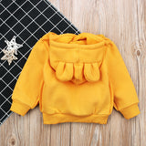 Long-sleeved Bear Ear Top And Fleece Hooded Sweater