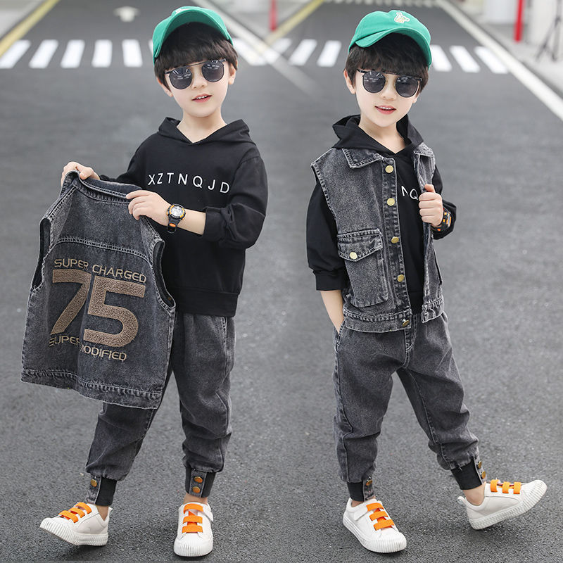 Fashion Simple Boy Winter Denim Suit