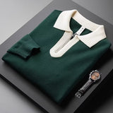 Trendy Brand Men's Lapel Slim Polo Collar Sweater