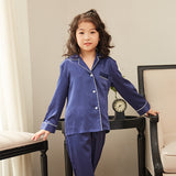 Thin Children's Loungewear Long Sleeve Silk Pajamas Summer Boys 'and Girls' Pajamas Suit