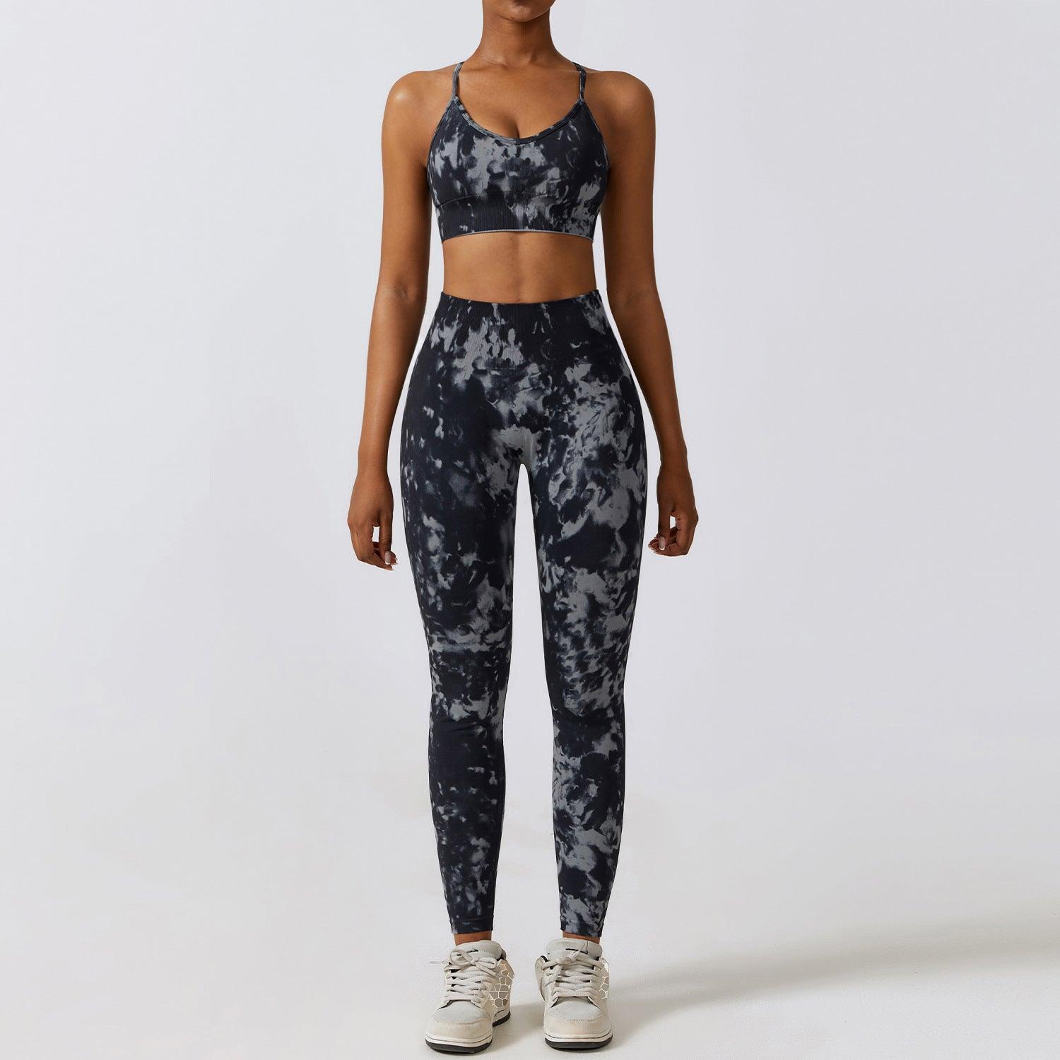 Camouflage Printing Seamless Yoga Suit Quick-drying High Waist Running Workout Clothes - AL MONI EXPRESS