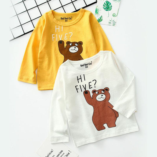 Cartoon children's long sleeve t-shirt bottoming shirt - Almoni Express