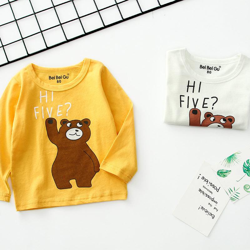 Cartoon children's long sleeve t-shirt bottoming shirt - Almoni Express