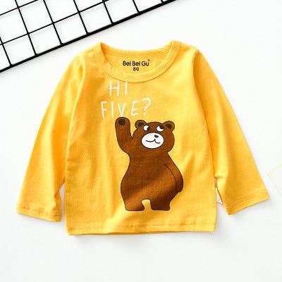 Cartoon children's long sleeve t-shirt bottoming shirt - Almoni Express