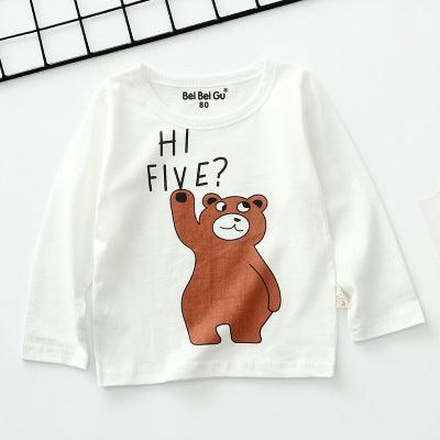 Cartoon children's long sleeve t-shirt bottoming shirt - Almoni Express