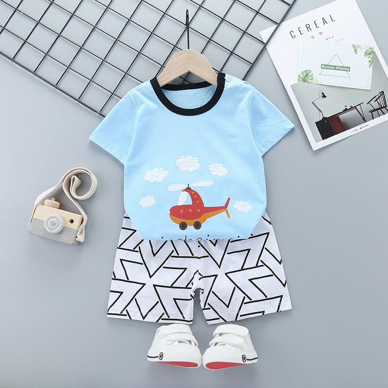 Cartoon children short sleeve suit - Almoni Express