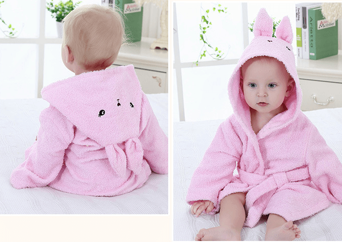 Cartoon Cute Animal Modeling Baby Bath Towels Baby Bathrobes Cotton Children's Bathrobes Baby Hooded - Almoni Express