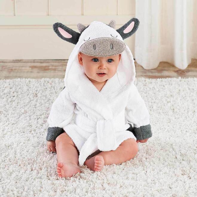 Cartoon Cute Animal Modeling Baby Bath Towels Baby Bathrobes Cotton Children's Bathrobes Baby Hooded - Almoni Express