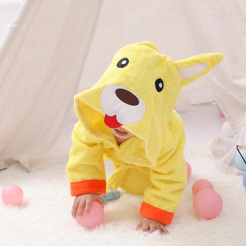 Cartoon Cute Animal Modeling Baby Bath Towels Baby Bathrobes Cotton Children's Bathrobes Baby Hooded - Almoni Express