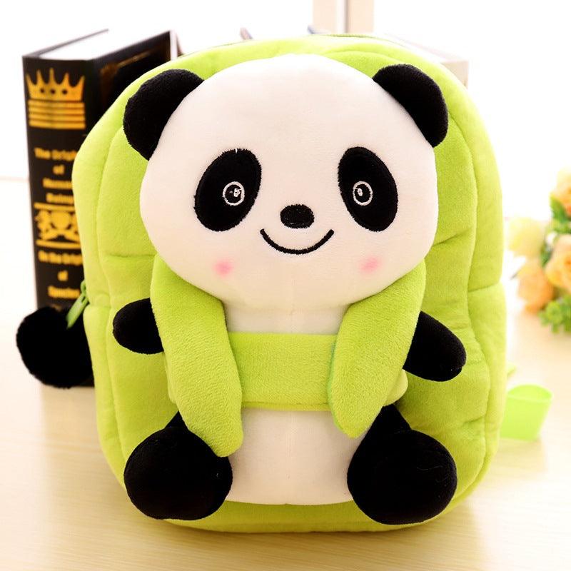 Cartoon panda plush children's school bag - Almoni Express