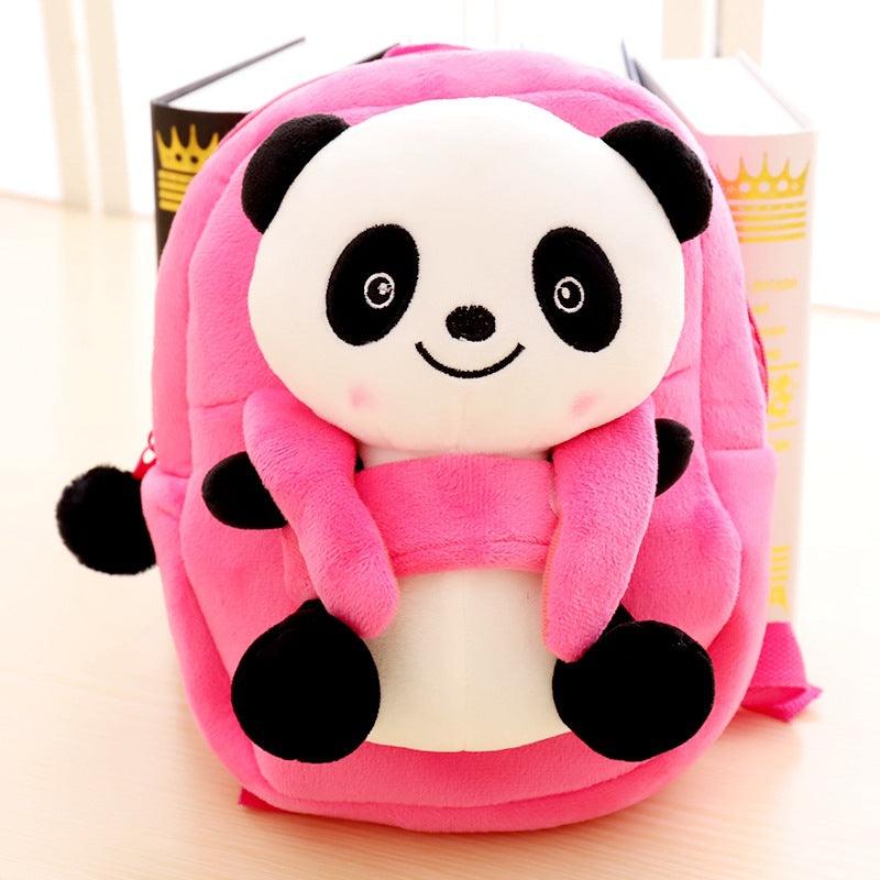 Cartoon panda plush children's school bag - Almoni Express