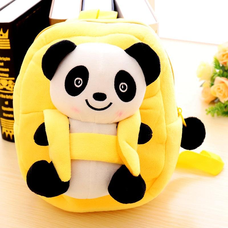 Cartoon panda plush children's school bag - Almoni Express