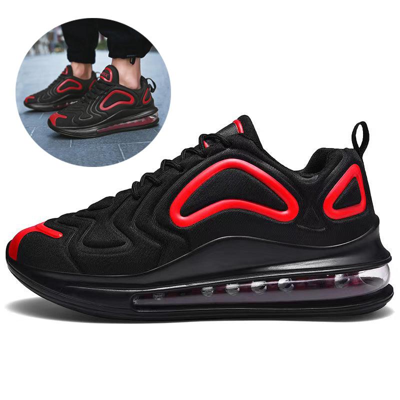 Casual Air Cushion Black Shoes Men Outdoor Breathable Lace-up Sneakers Running Sports Shoes - AL MONI EXPRESS