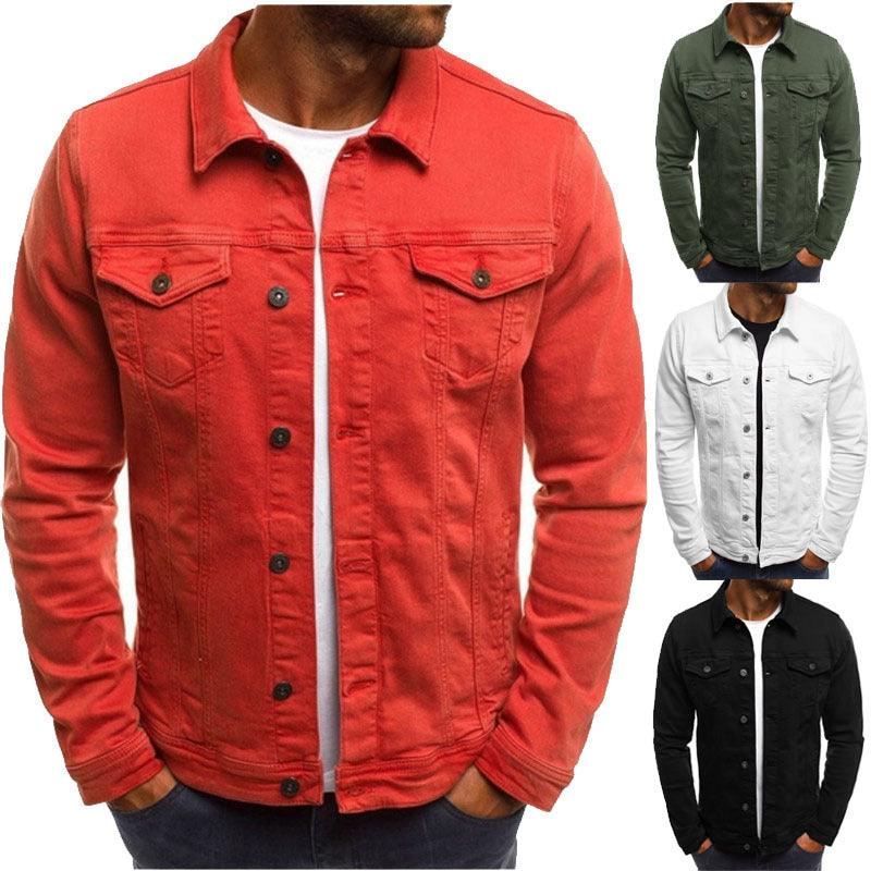 Casual Men Jacket Denim Button Shirt - AL MONI EXPRESS