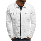 Casual Men Jacket Denim Button Shirt - AL MONI EXPRESS