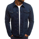 Casual Men Jacket Denim Button Shirt - AL MONI EXPRESS