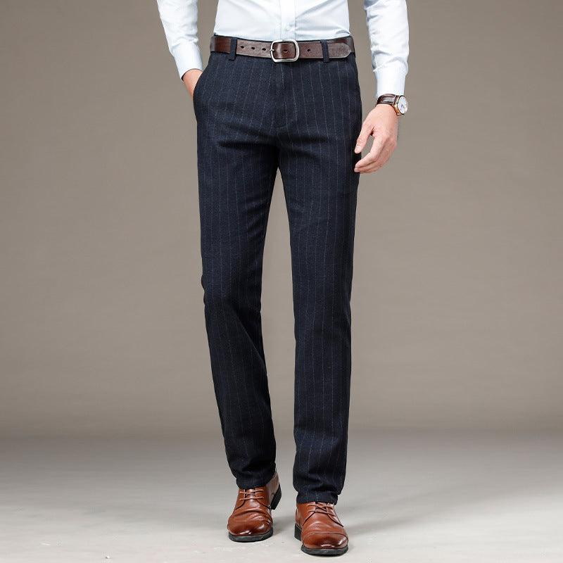 Casual Men's Trousers Striped Suit Trousers - Almoni Express