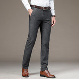 Casual Men's Trousers Striped Suit Trousers - Almoni Express