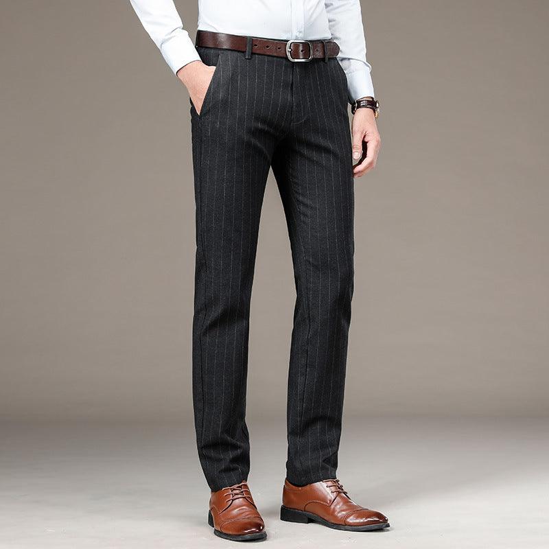 Casual Men's Trousers Striped Suit Trousers - Almoni Express