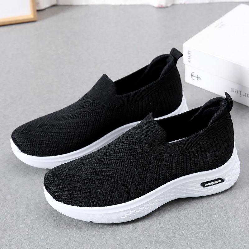 Casual Mesh Shoes Sock Slip On Flat Shoes For Women Sneakers Casual Soft Sole Walking Sports Shoe - AL MONI EXPRESS