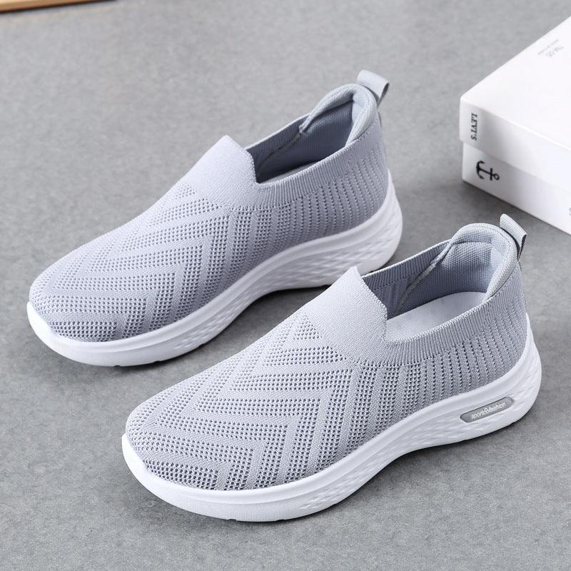 Casual Mesh Shoes Sock Slip On Flat Shoes For Women Sneakers Casual Soft Sole Walking Sports Shoe - AL MONI EXPRESS