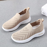 Casual Mesh Shoes Sock Slip On Flat Shoes For Women Sneakers Casual Soft Sole Walking Sports Shoe - AL MONI EXPRESS