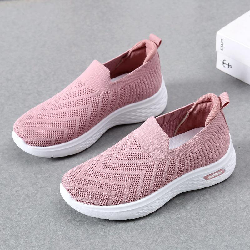 Casual Mesh Shoes Sock Slip On Flat Shoes For Women Sneakers Casual Soft Sole Walking Sports Shoe - AL MONI EXPRESS