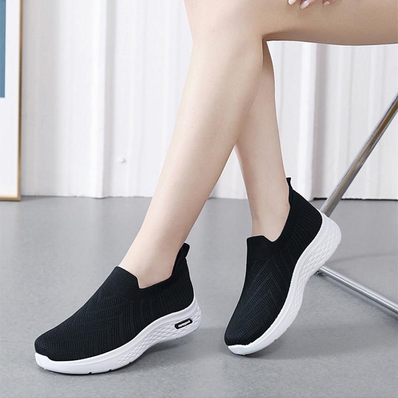 Casual Mesh Shoes Sock Slip On Flat Shoes For Women Sneakers Casual Soft Sole Walking Sports Shoe - AL MONI EXPRESS