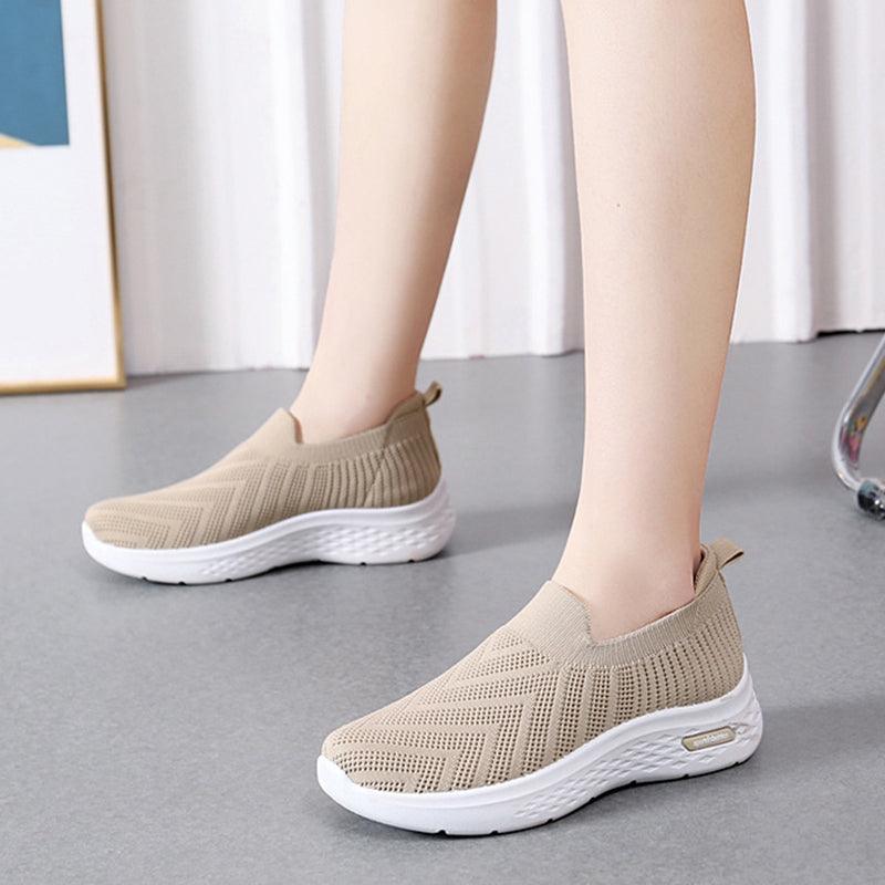 Casual Mesh Shoes Sock Slip On Flat Shoes For Women Sneakers Casual Soft Sole Walking Sports Shoe - AL MONI EXPRESS