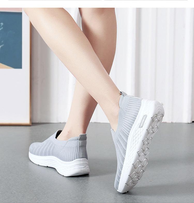 Casual Mesh Shoes Sock Slip On Flat Shoes For Women Sneakers Casual Soft Sole Walking Sports Shoe - AL MONI EXPRESS