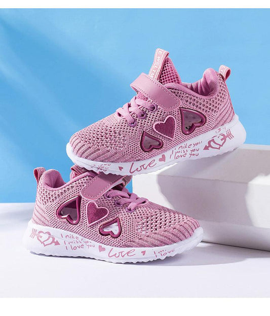 Casual Shoes Light Mesh Sneakers Kids Summer Children Fashion Tenis Cute Sport Cartoon Female Running Sock Footwear - Almoni Express